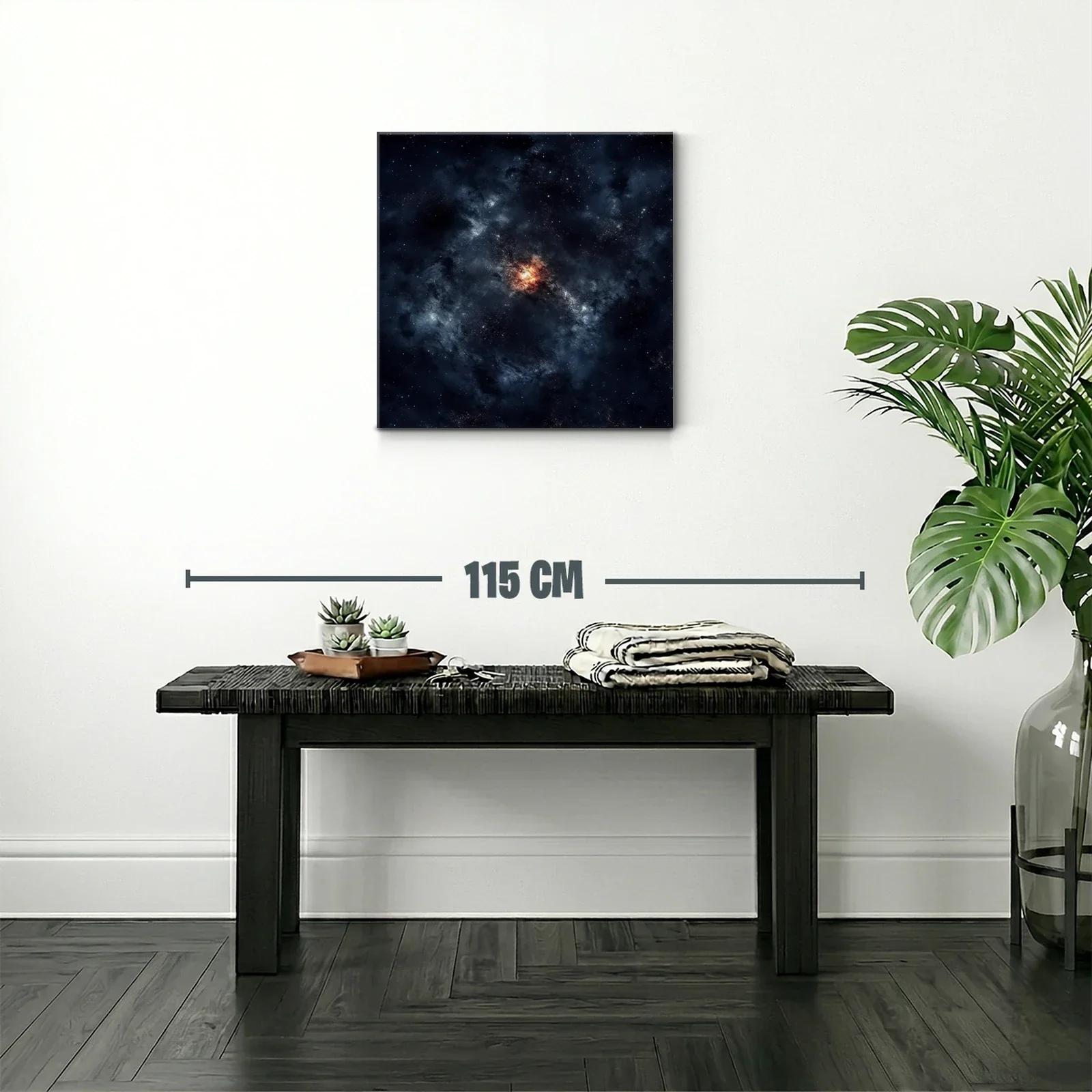Cuadro abstracto con galaxia cósmica y tonos oscuros intensos — miniatura 2