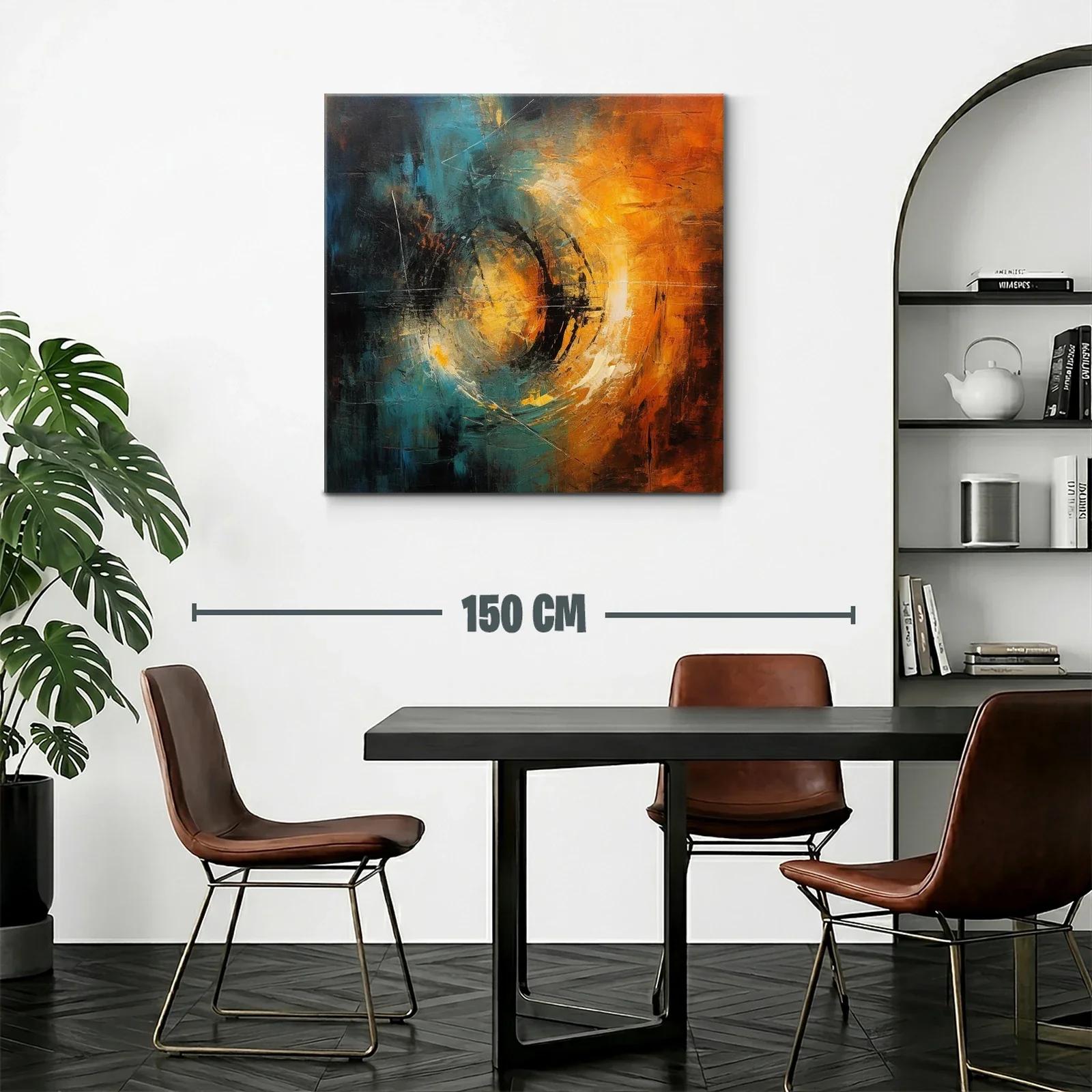 Composición abstracta con energía en tonos cálidos y fríos — miniatura 2