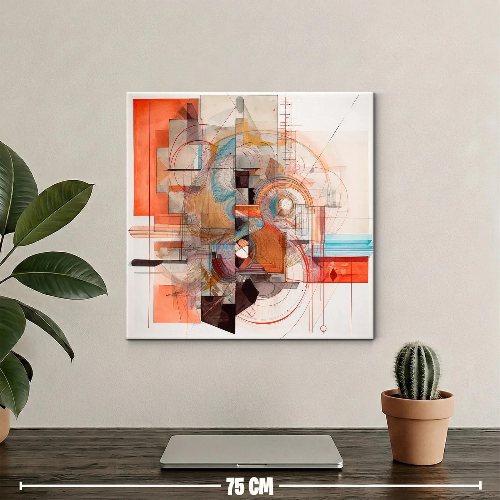 Composición geométrica con tonos cálidos y contrastes vibrantes — miniatura 2