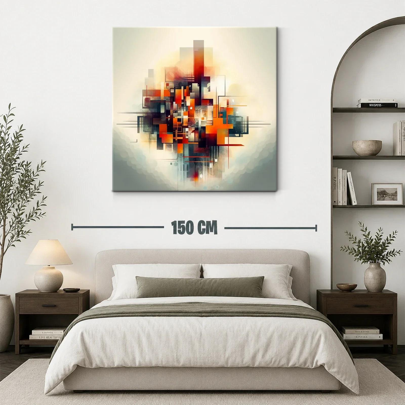 Composición Abstracta en Tonos Cálidos y Fríos — miniatura 3