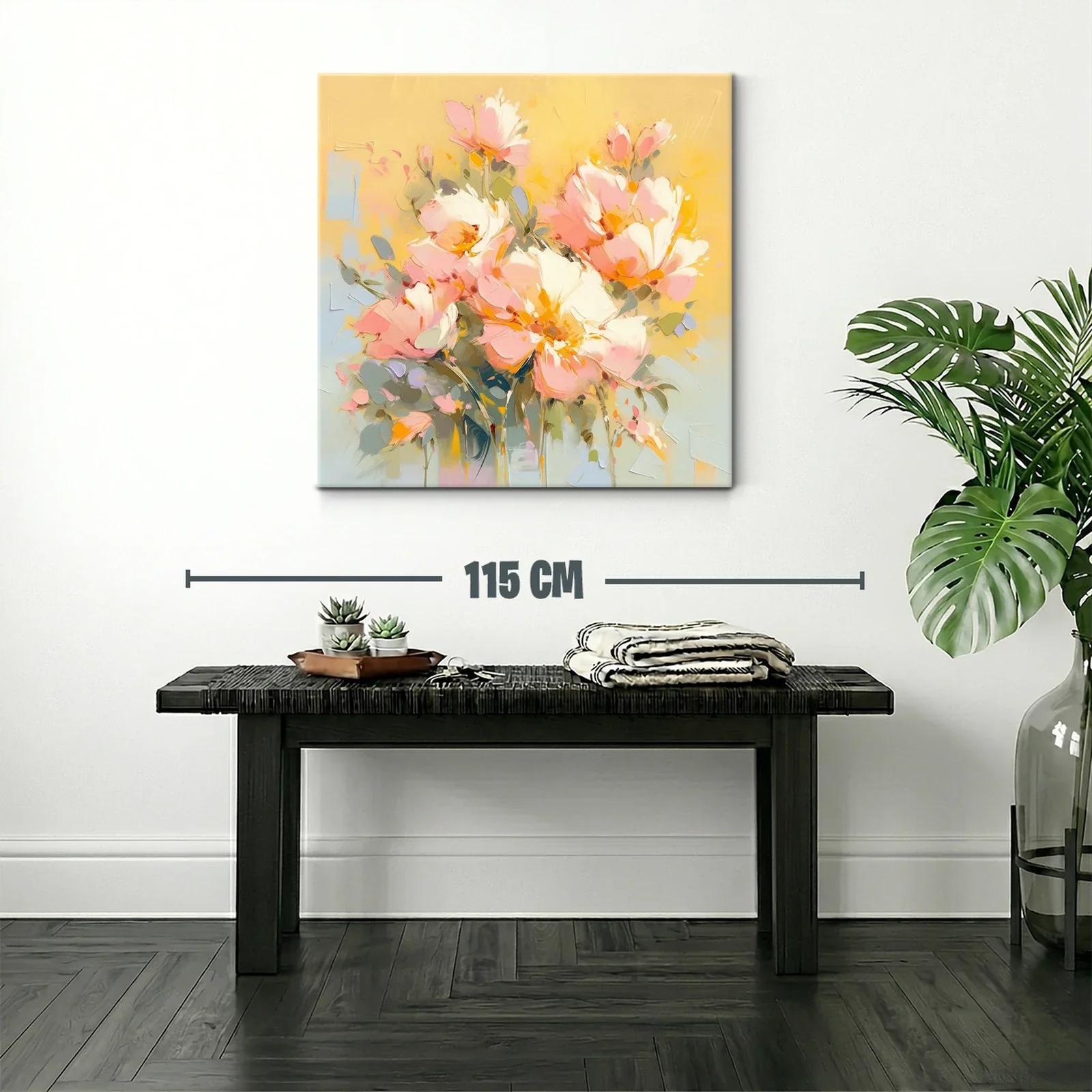 Cuadro con ramo de flores en tonos pastel — miniatura 2
