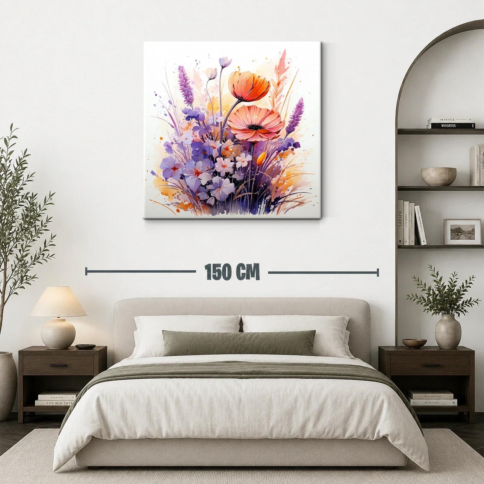Cuadro floral moderno con tonos suaves y vibrantes — miniatura 3