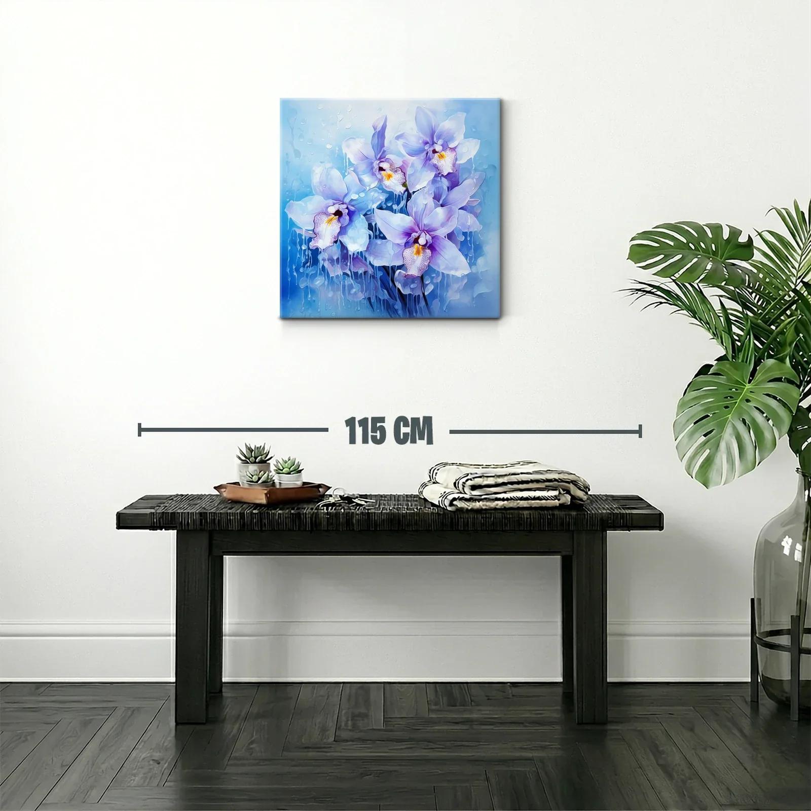 Orquídeas azules delicadas con efecto acuarela — miniatura 2