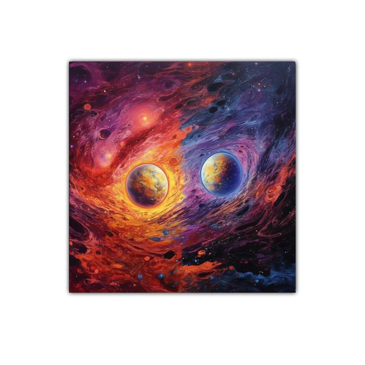 Planetas gemelos en danza cósmica de fuego y hielo — imagen principal