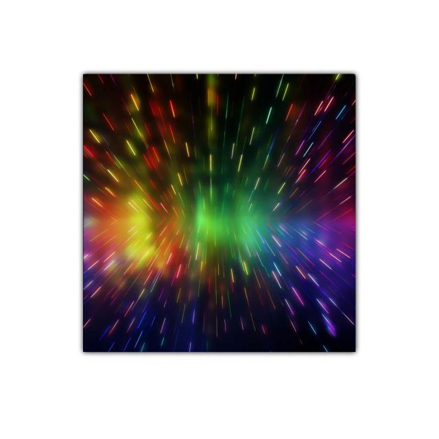 Explosión de luces vibrantes en movimiento caleidoscópico