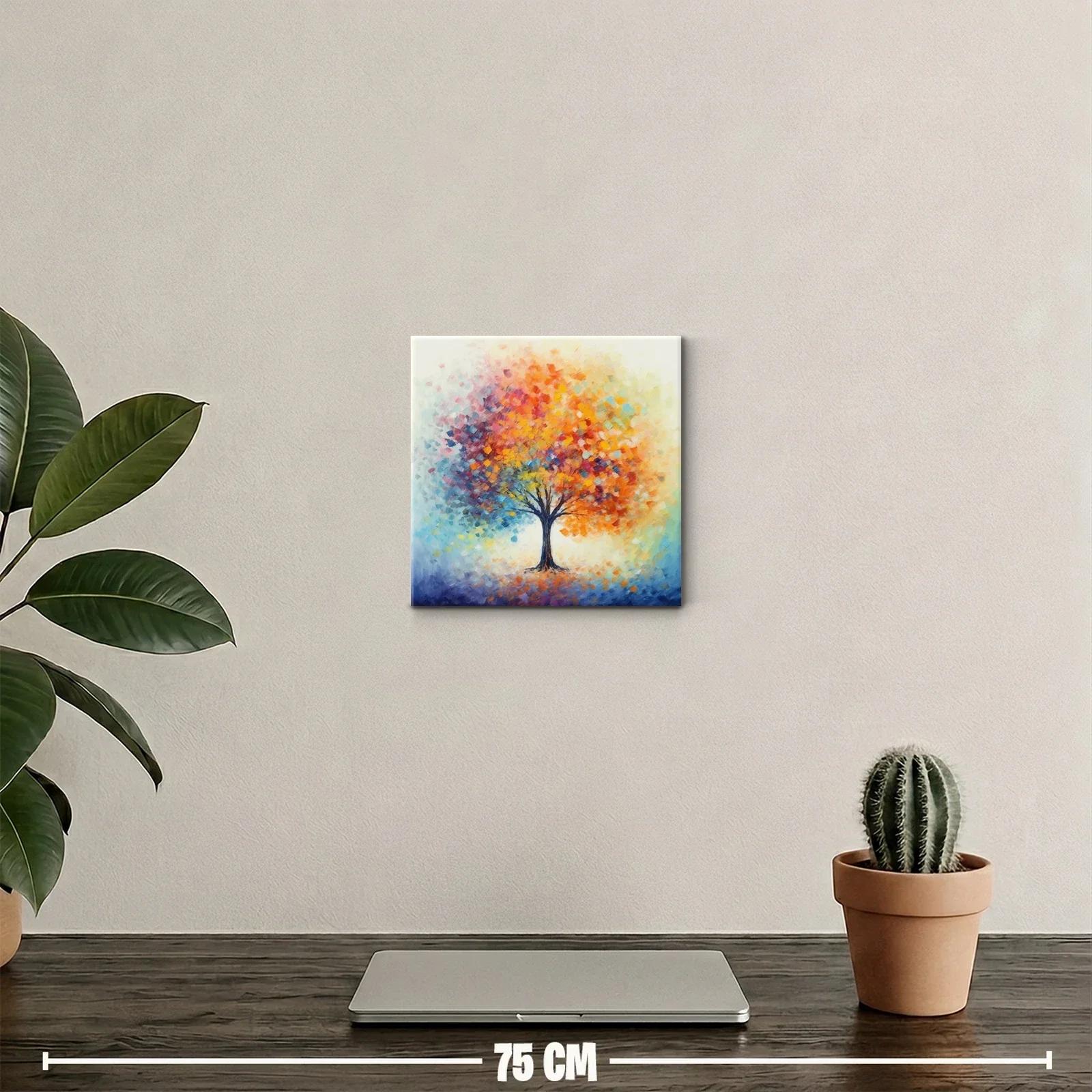 Árbol colorido con vibrantes tonos cálidos y fríos en movimiento — miniatura 2
