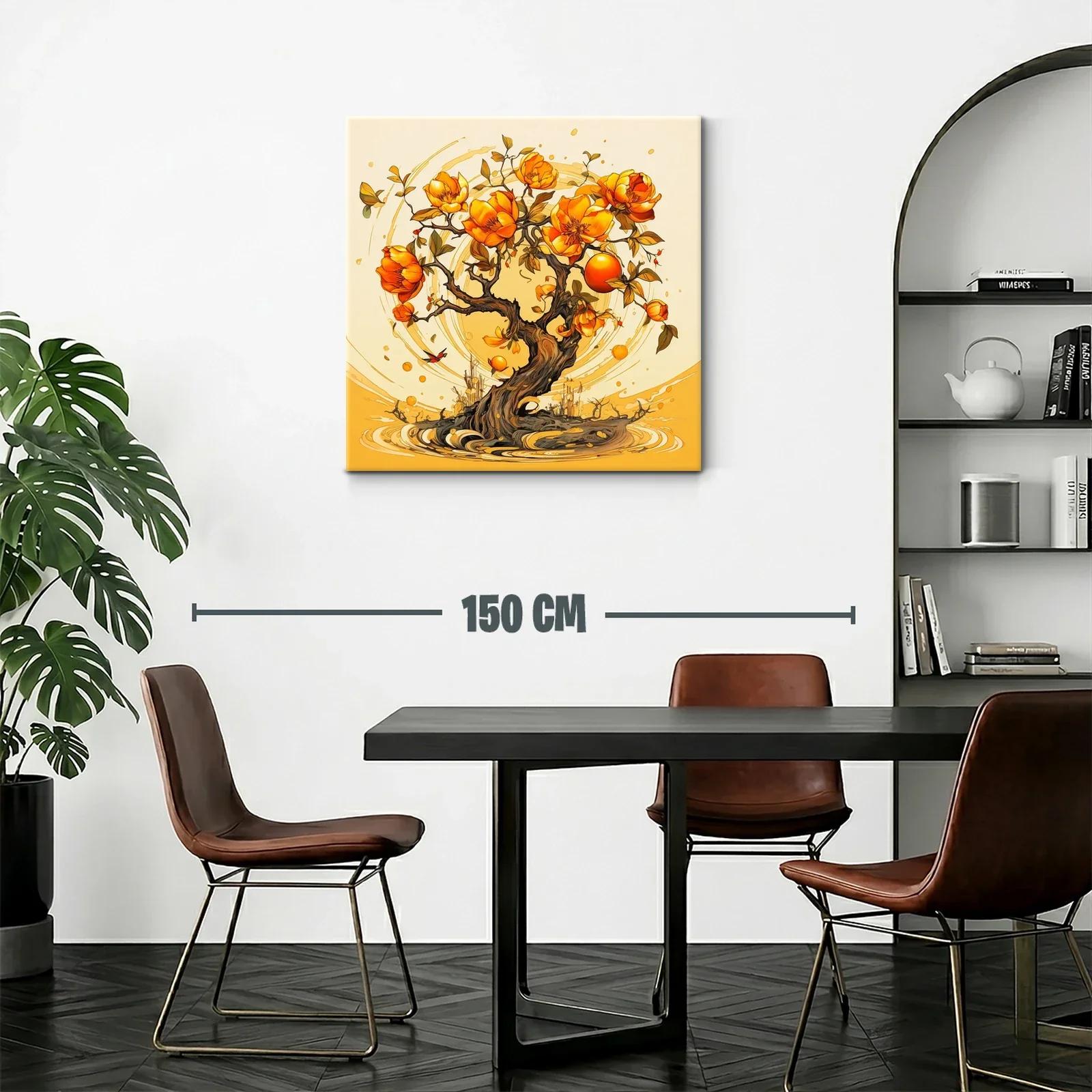 Árbol con flores y frutos en tonos cálidos y vibrantes — miniatura 2