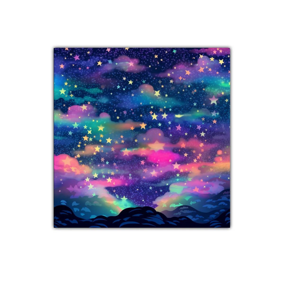 Cuadro decorativo cielos estrellados con tonos vibrantes — imagen principal