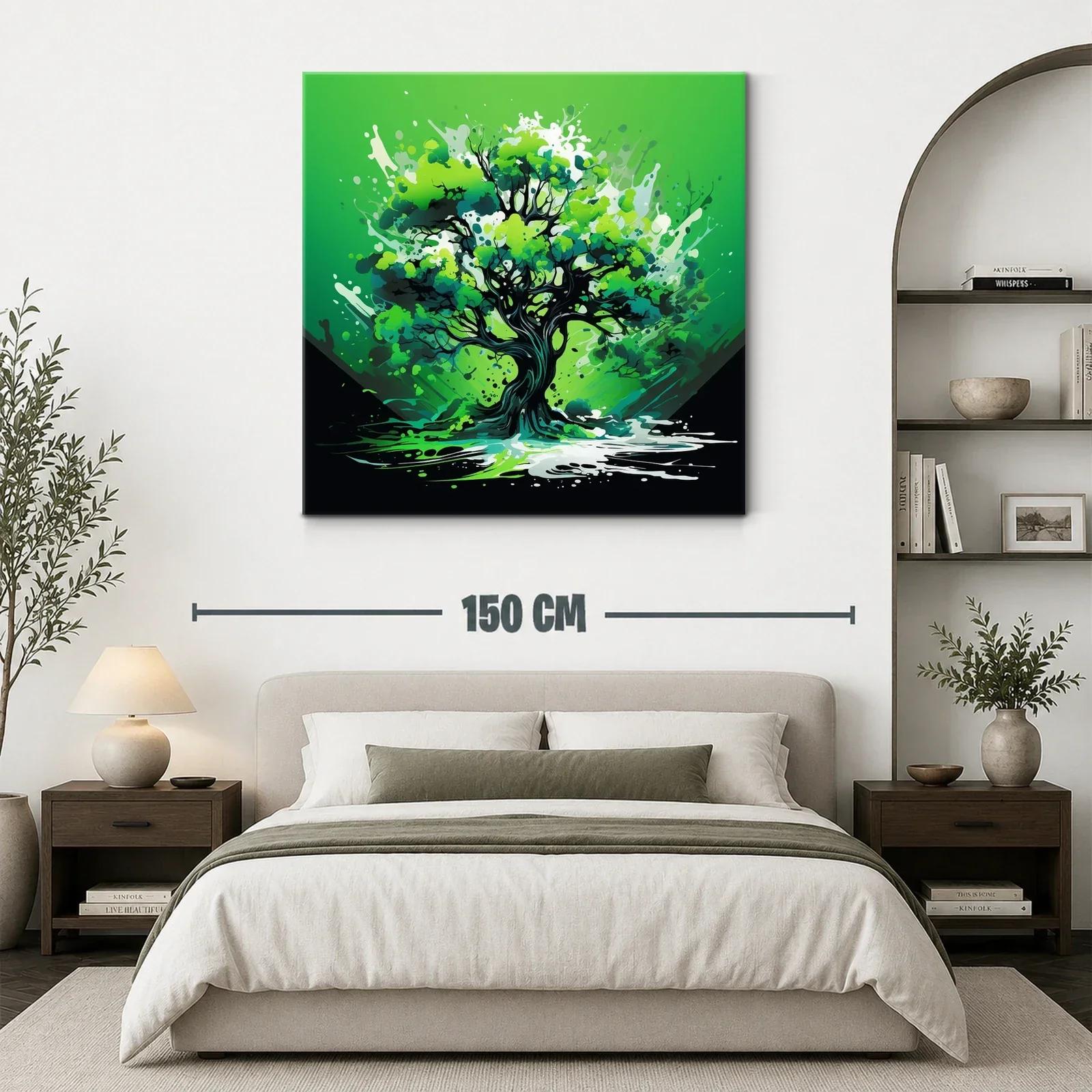 Árbol vibrante con explosión de verdes y energía dinámica — miniatura 3