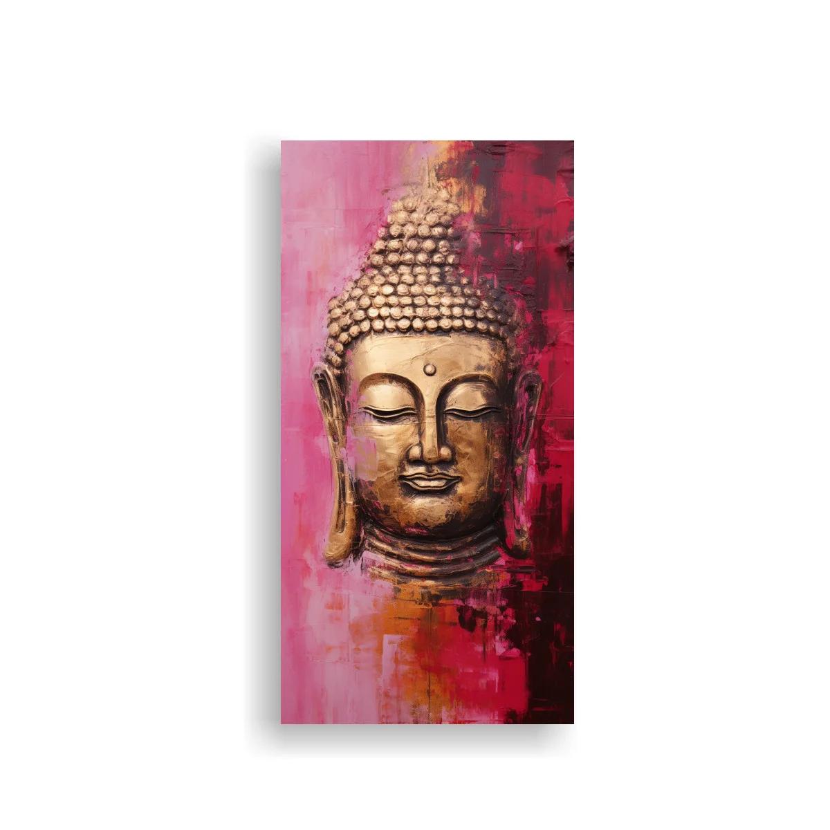 Cuadro Buda con fondo rosado y veladuras intensas