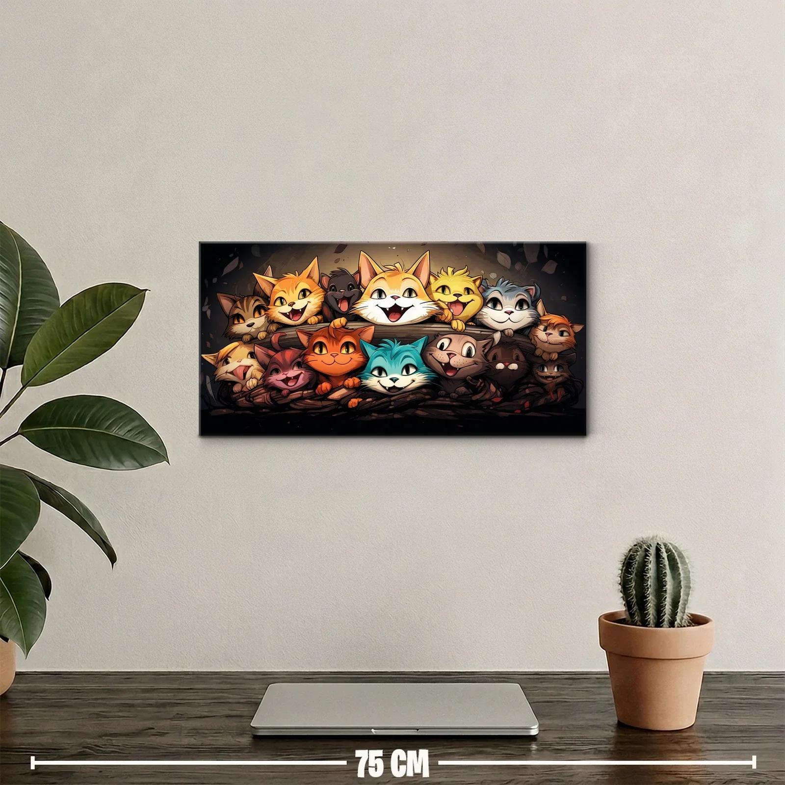 Cuadro grupo de gatos sonrientes — miniatura 2