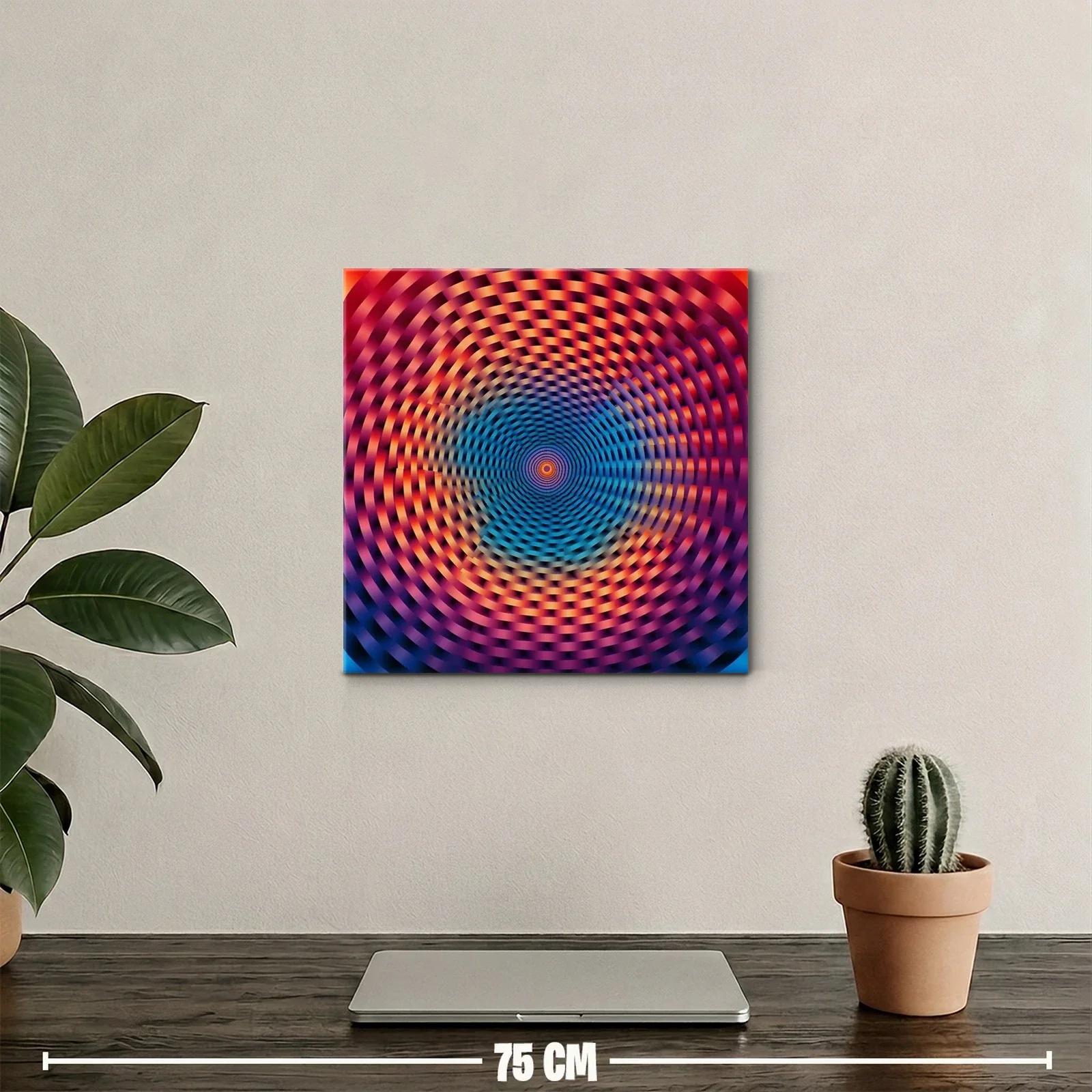 Cuadro abstracto con espiral caleidoscópica vibrante y dinámica — miniatura 2