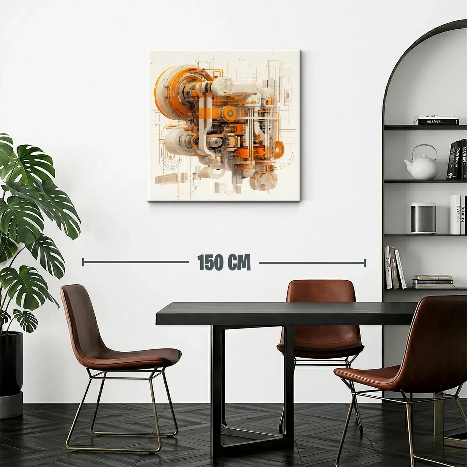 Composición abstracta futurista en tonos naranjas y neutros — miniatura 2