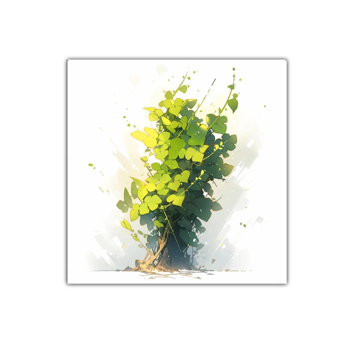 Cuadro decorativo de planta verde vibrante y naturaleza fresca — imagen principal