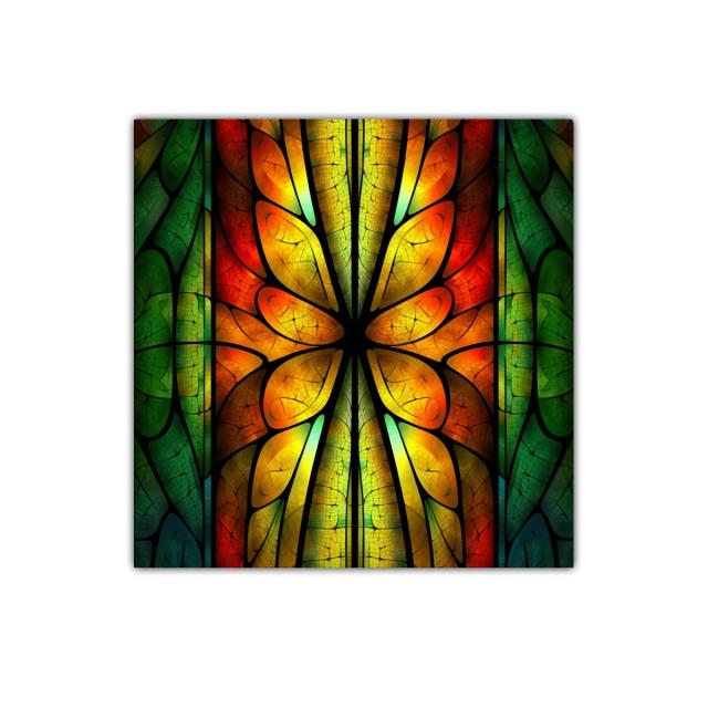 Cuadro decorativo con diseño floral en colores otoñales vibrantes