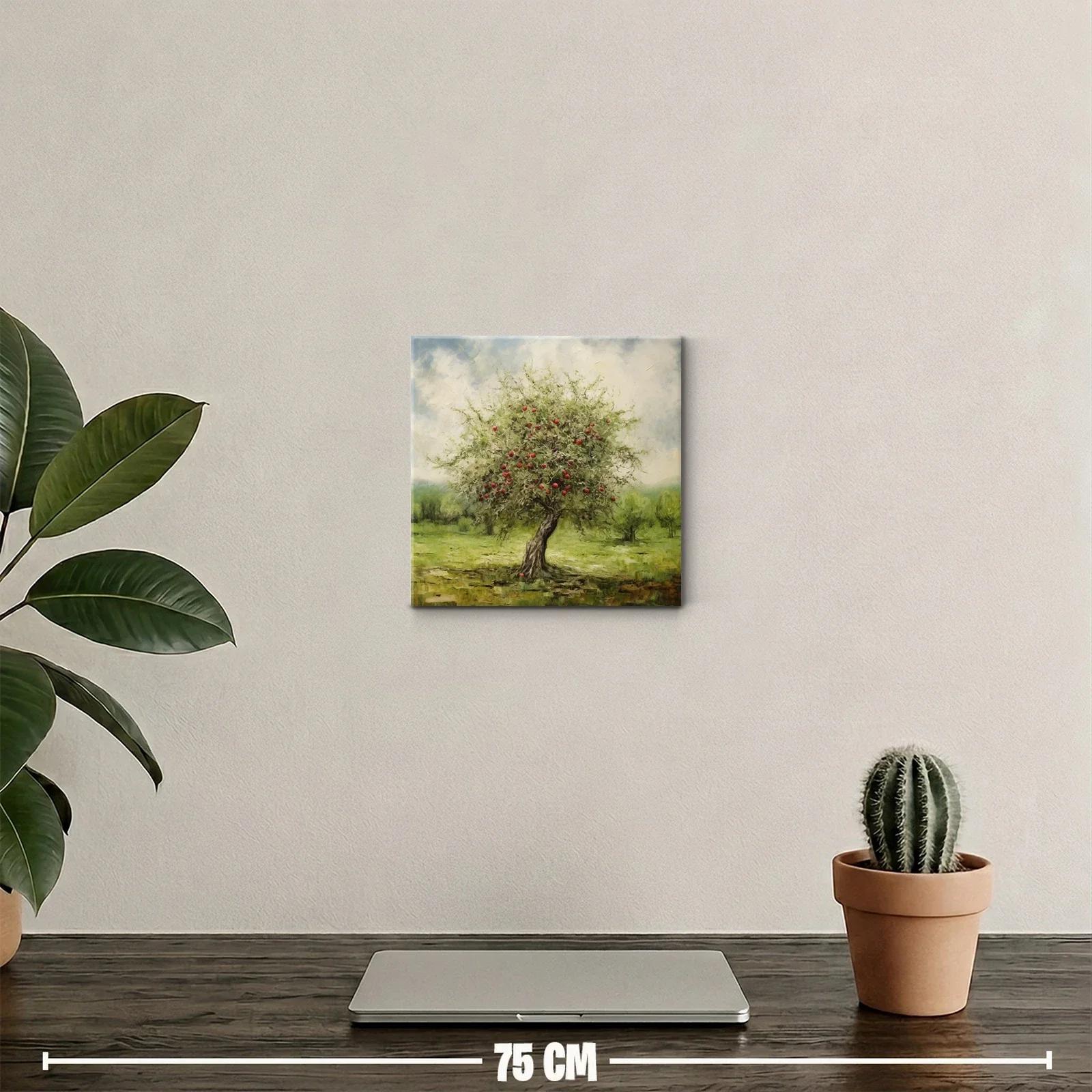 Árbol frutal con manzanas rojas en paisaje natural — miniatura 2