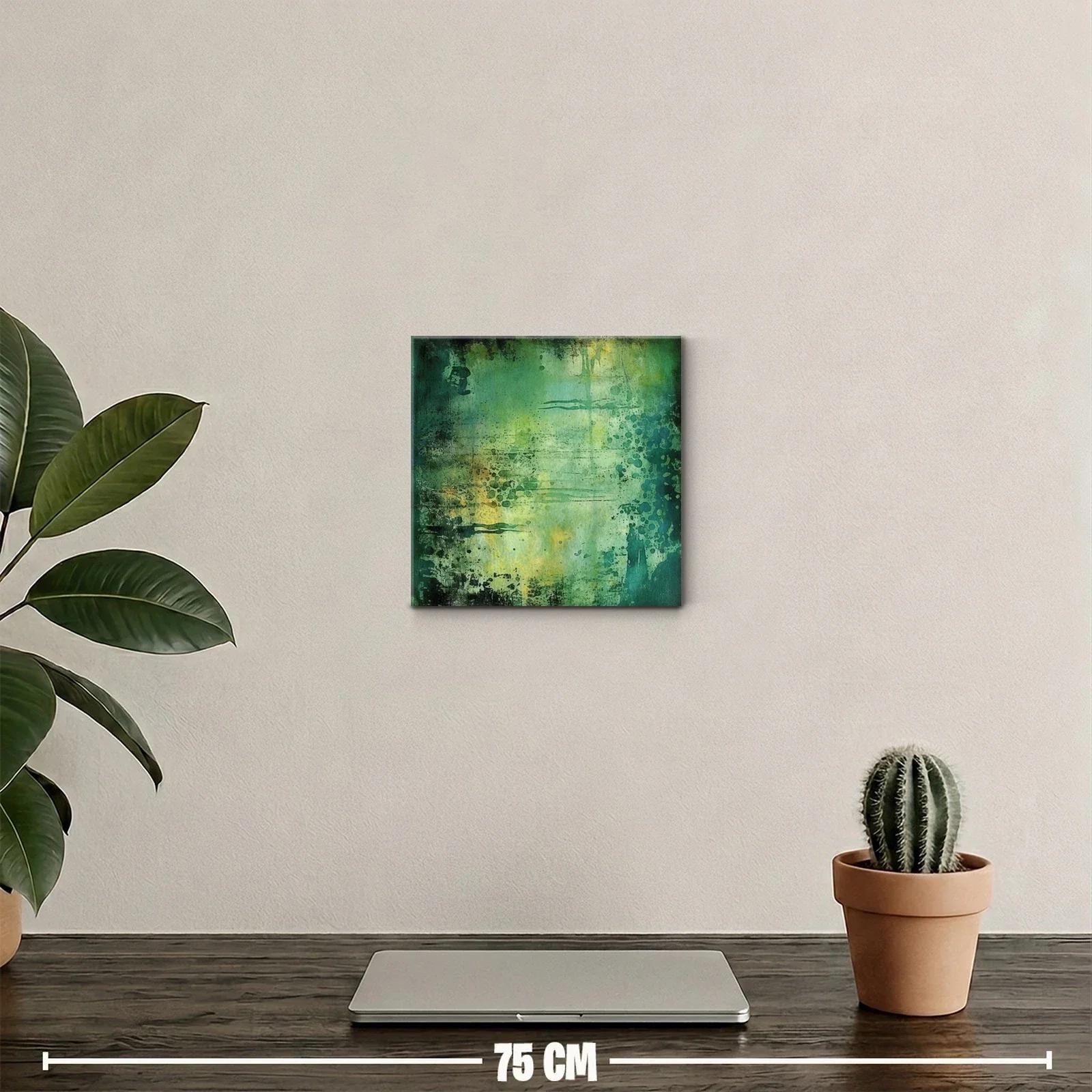 Cuadro decorativo abstracto con tonos verdes brillante — miniatura 2