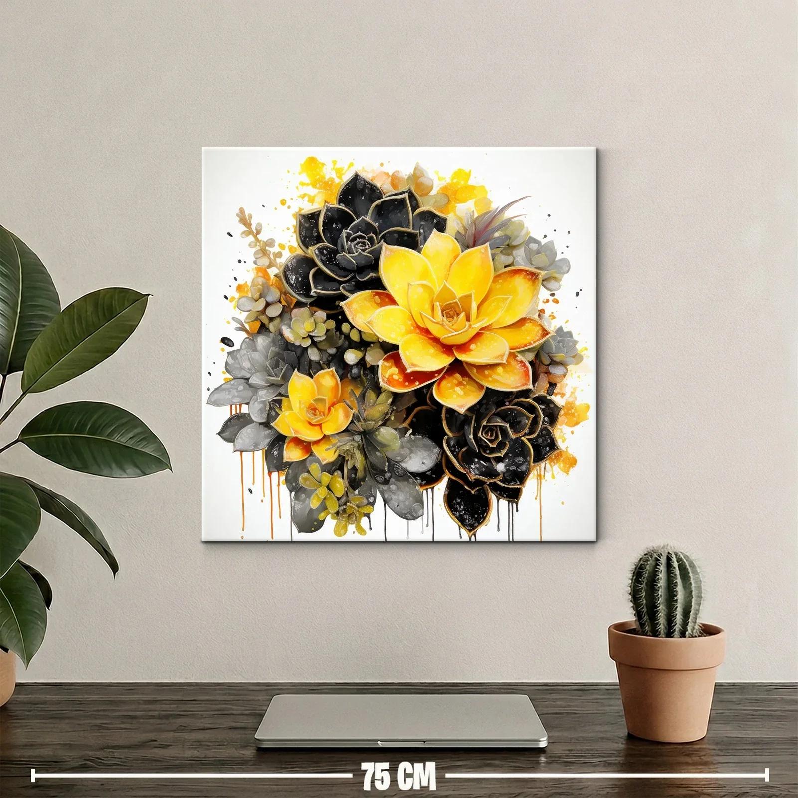 Elegancia natural en suculentas amarillas y negras vibrantes — miniatura 2