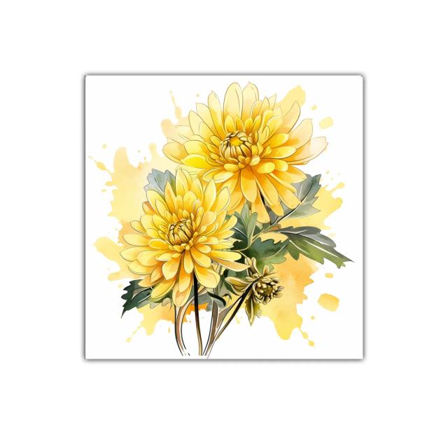 Cuadro decorativo con flores amarillas vibrantes y frescas