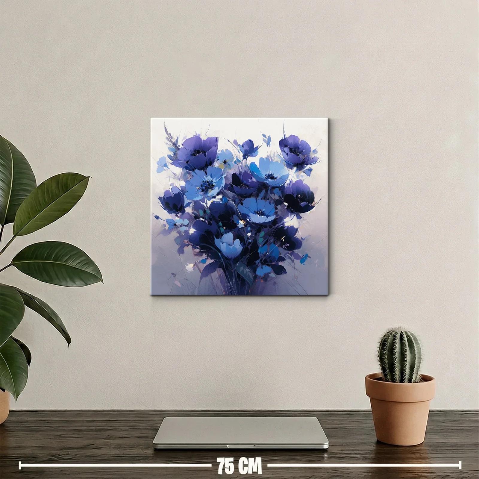 Ramo de flores azules vibrantes con toque artístico — miniatura 2