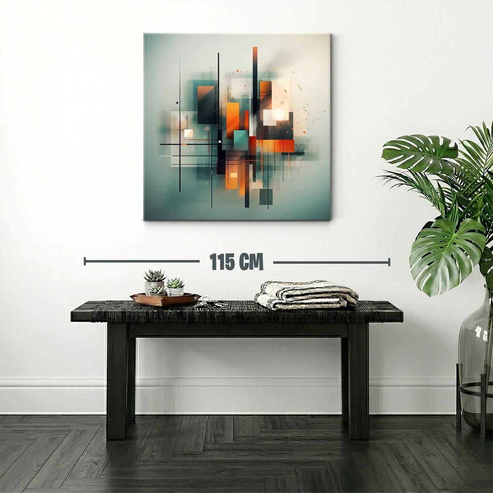 Composición abstracta en tonos cálidos y fríos — miniatura 2