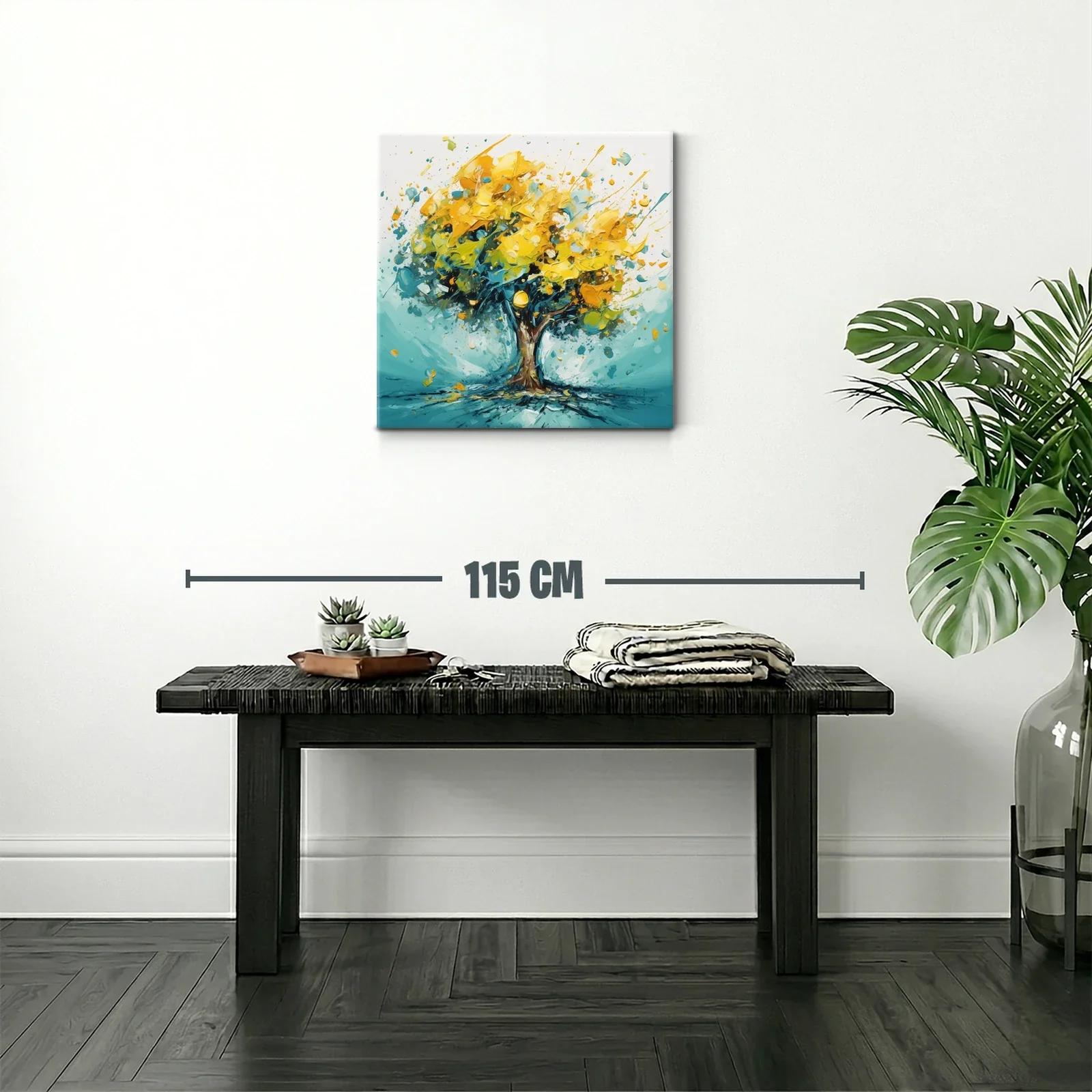 Árbol vibrante en tonos amarillos y azules — miniatura 2