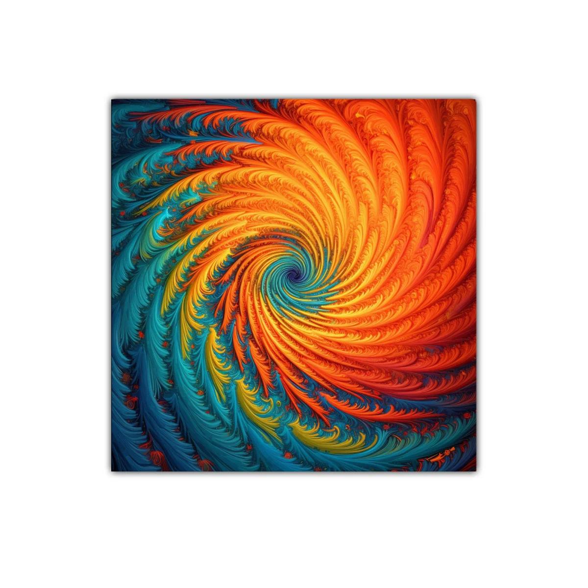 Remolino vibrante con explosión de colores cálidos y fríos — imagen principal