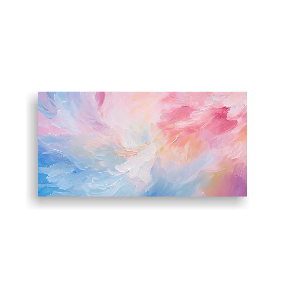 Cuadro nubes rosadas y azules con transiciones difuminadas