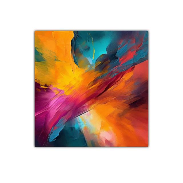 Explosión energética de colores vibrantes en composición abstracta