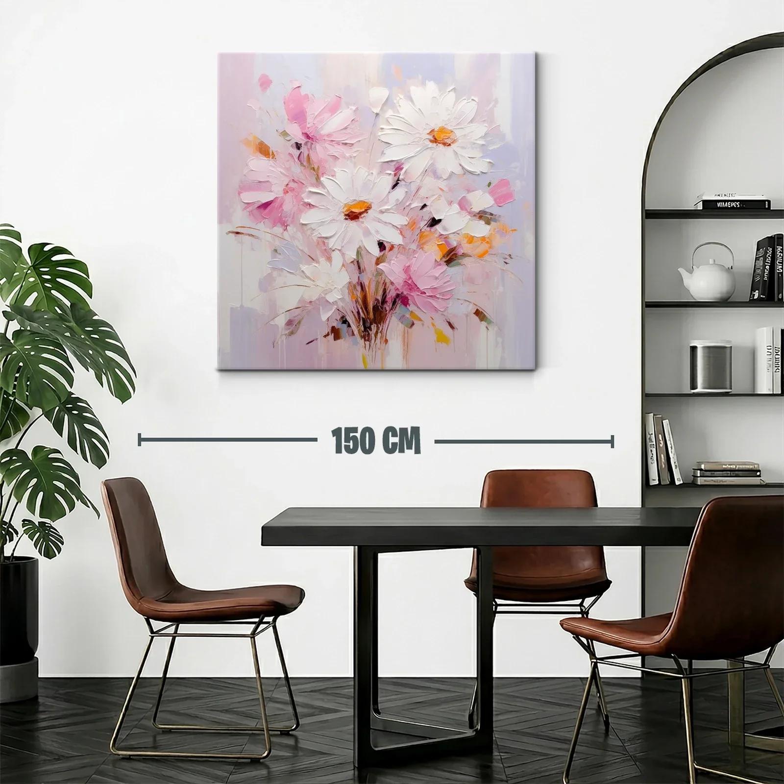 Cuadro floral con margaritas en tonos suaves y delicados — miniatura 2