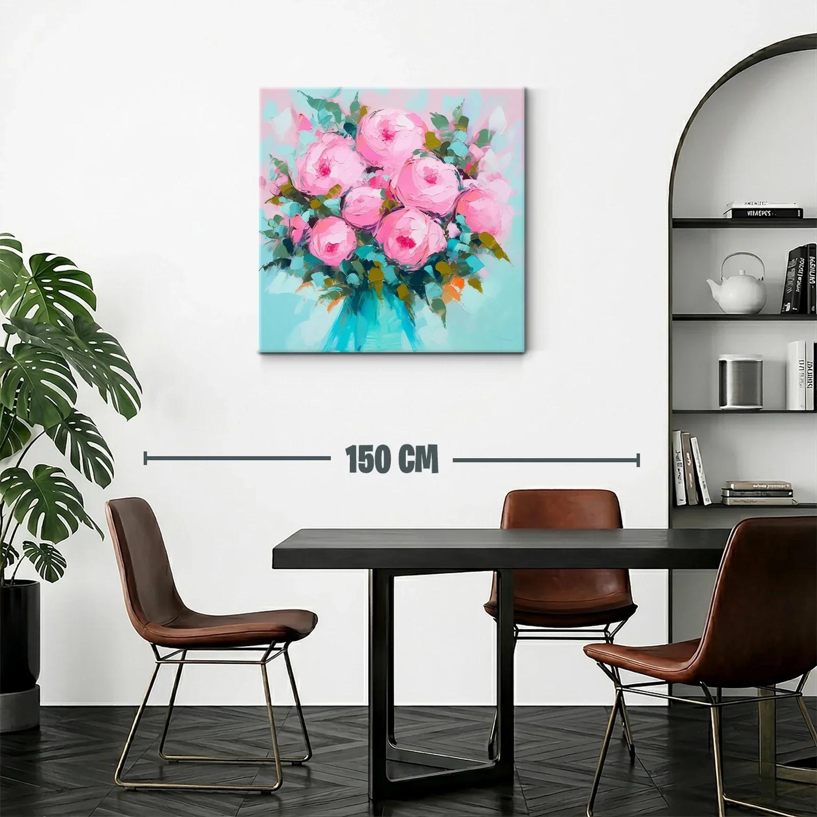 Ramo de rosas rosas vibrantes con follaje fresco — miniatura 2