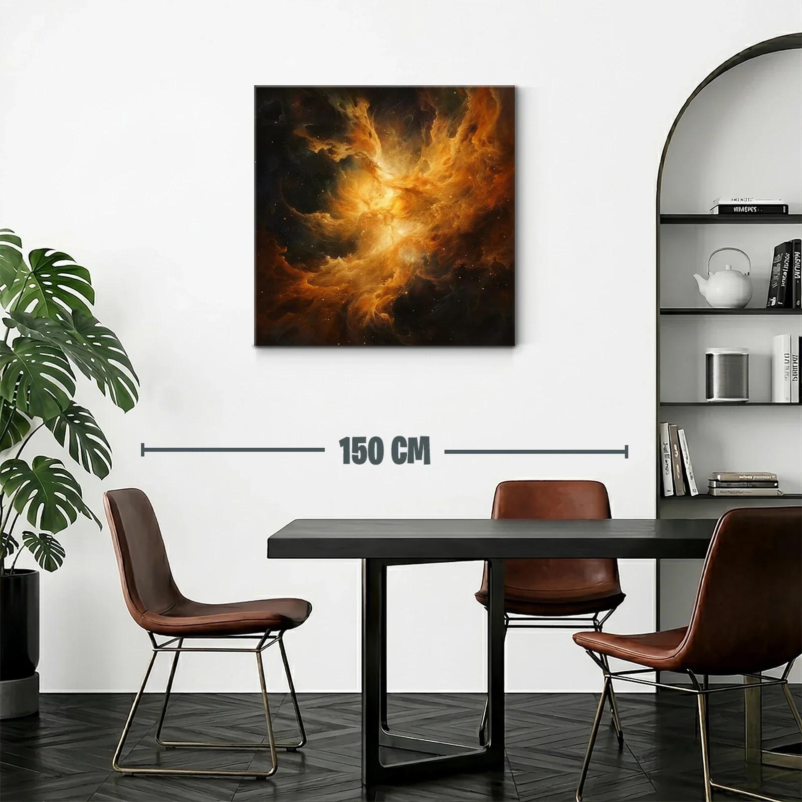 Cuadro de nebulosa cósmica en tonos cálidos intensos — miniatura 2