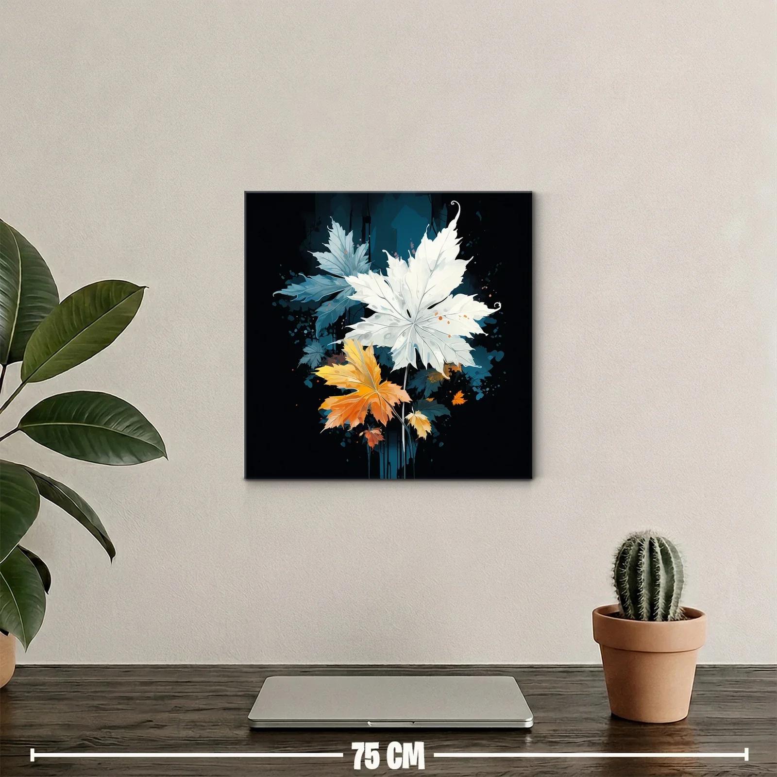 Composición artística de hojas en tonos blanco y naranja — miniatura 2