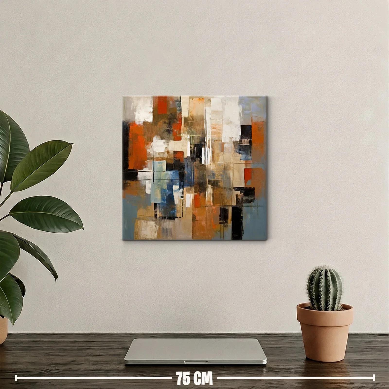 Composición abstracta en tonos tierra y azules intensos — miniatura 2