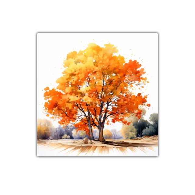 Árbol otoñal lleno de luces cálidas y colores intensos