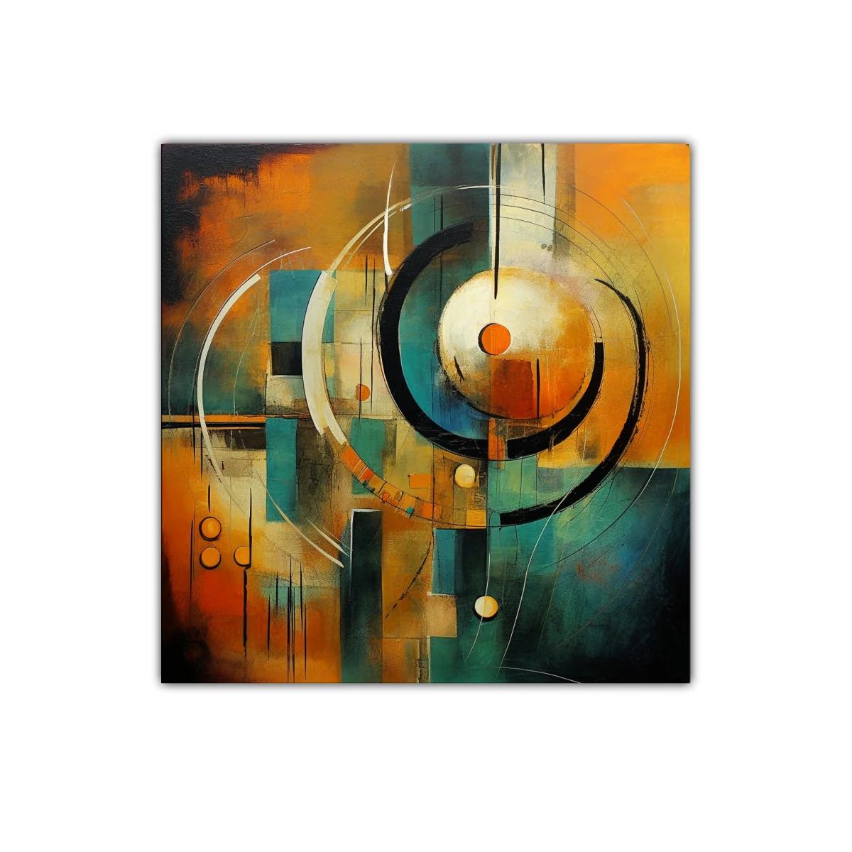 Composición abstracta vibrante con círculos dinámicos