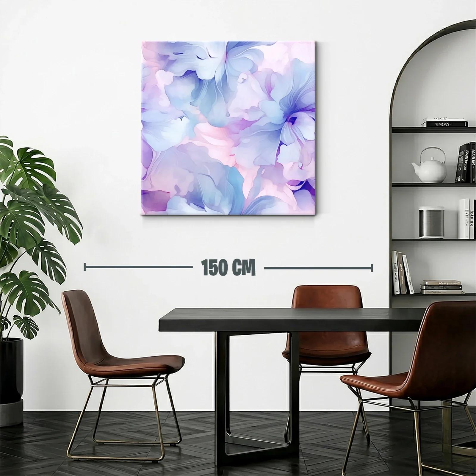 Cuadro floral abstracto en tonos pastel suaves — miniatura 2