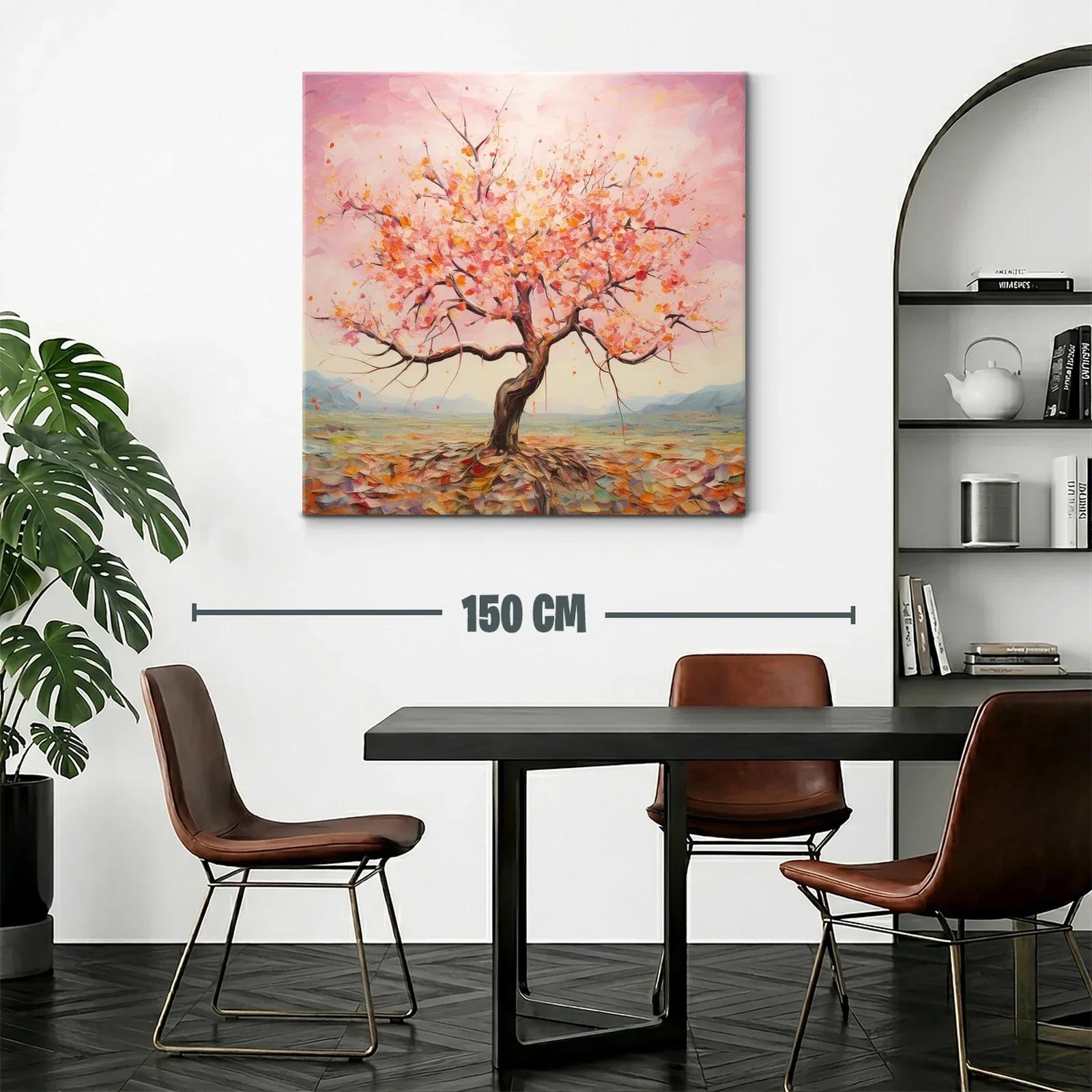 Árbol en flor con tonos cálidos y paisaje suave — miniatura 2