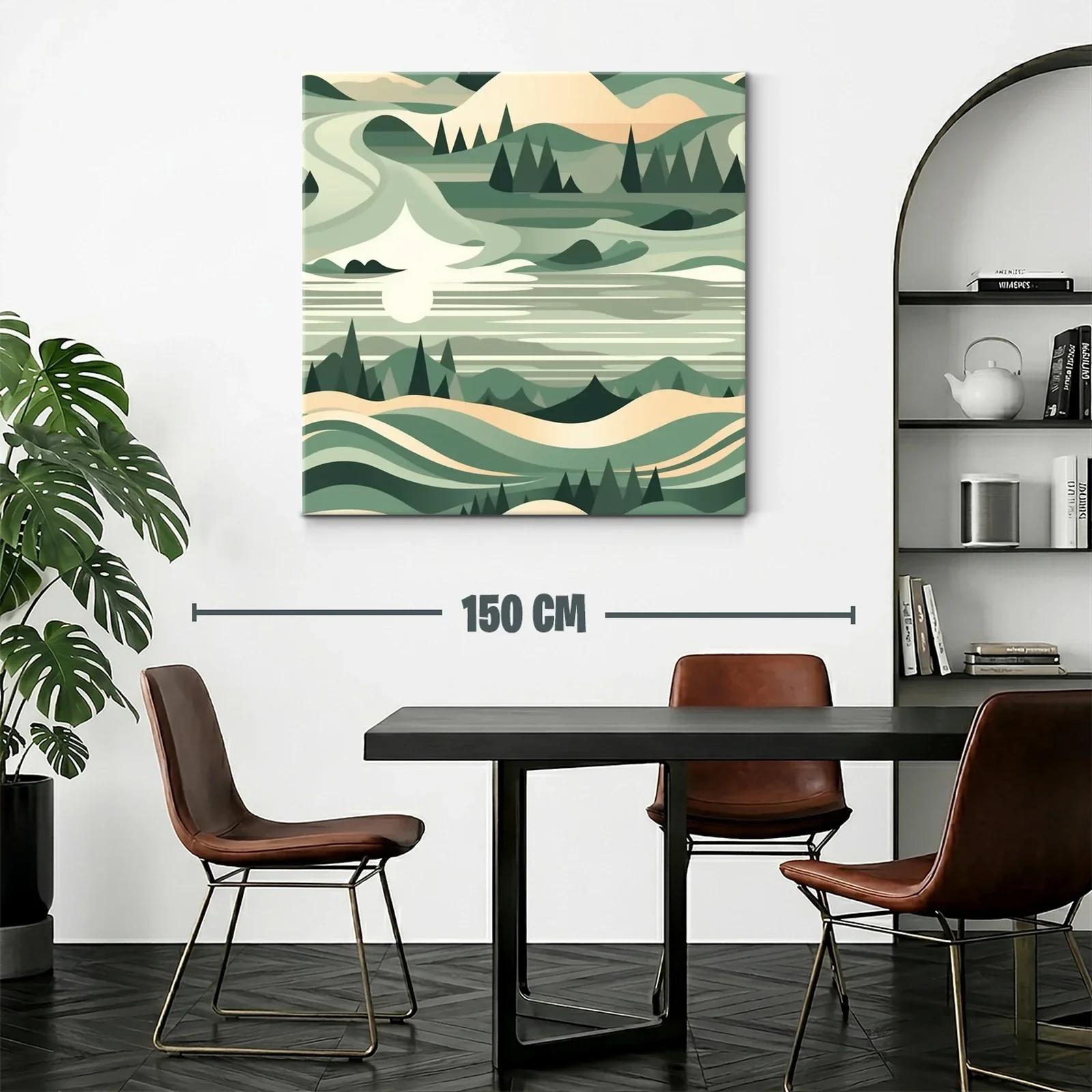 Paisaje abstracto en tonos verdes y beige — miniatura 2