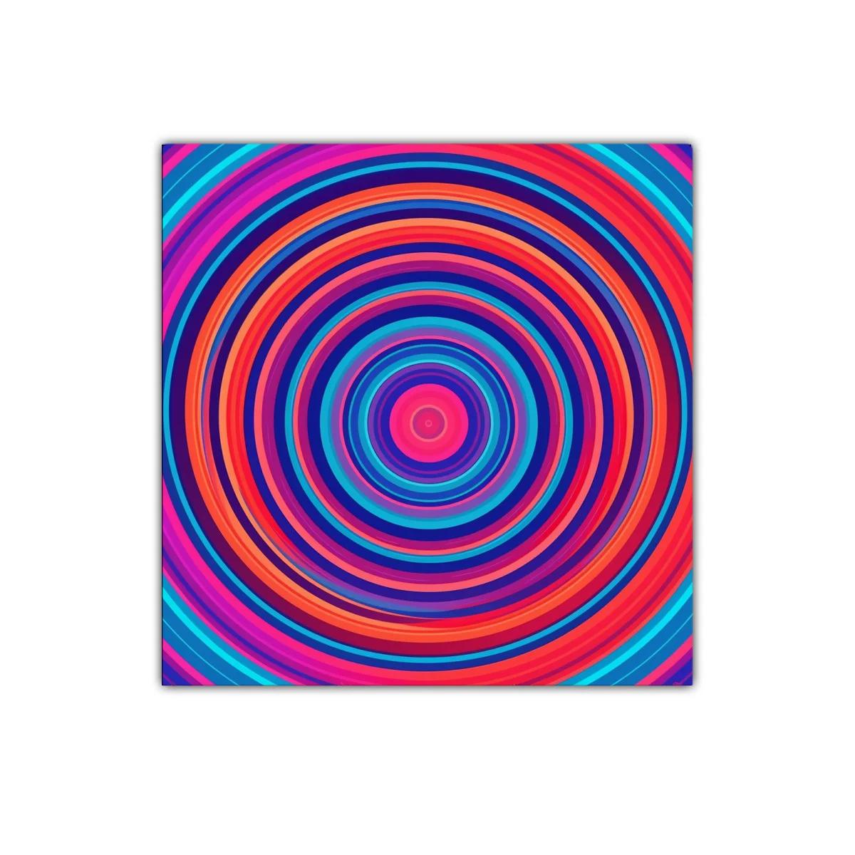 Cuadro decorativo círculos concéntricos vibrantes colores vivos