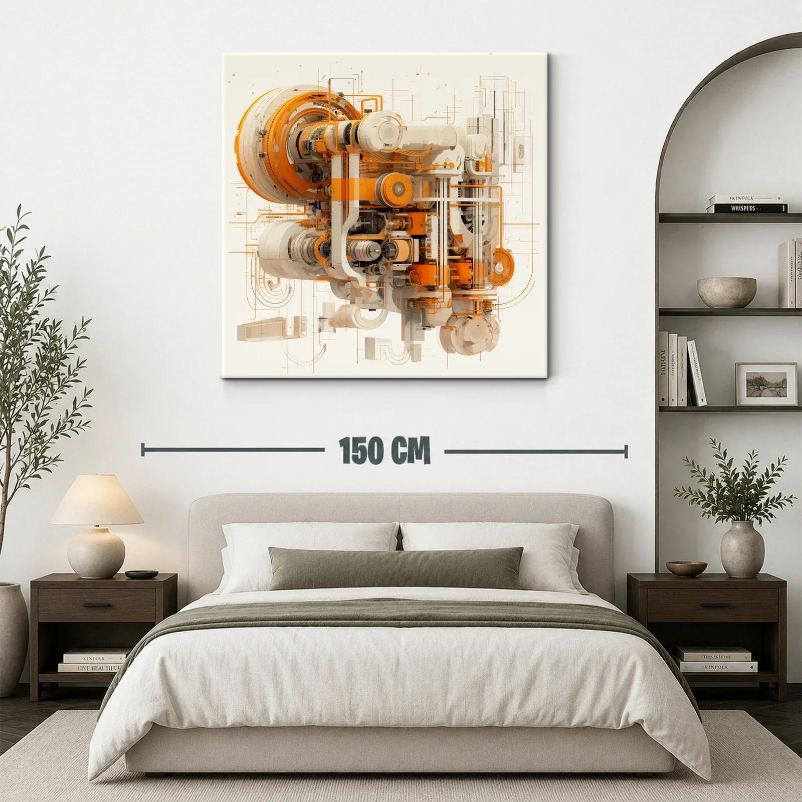 Composición abstracta futurista en tonos naranjas y neutros — miniatura 3