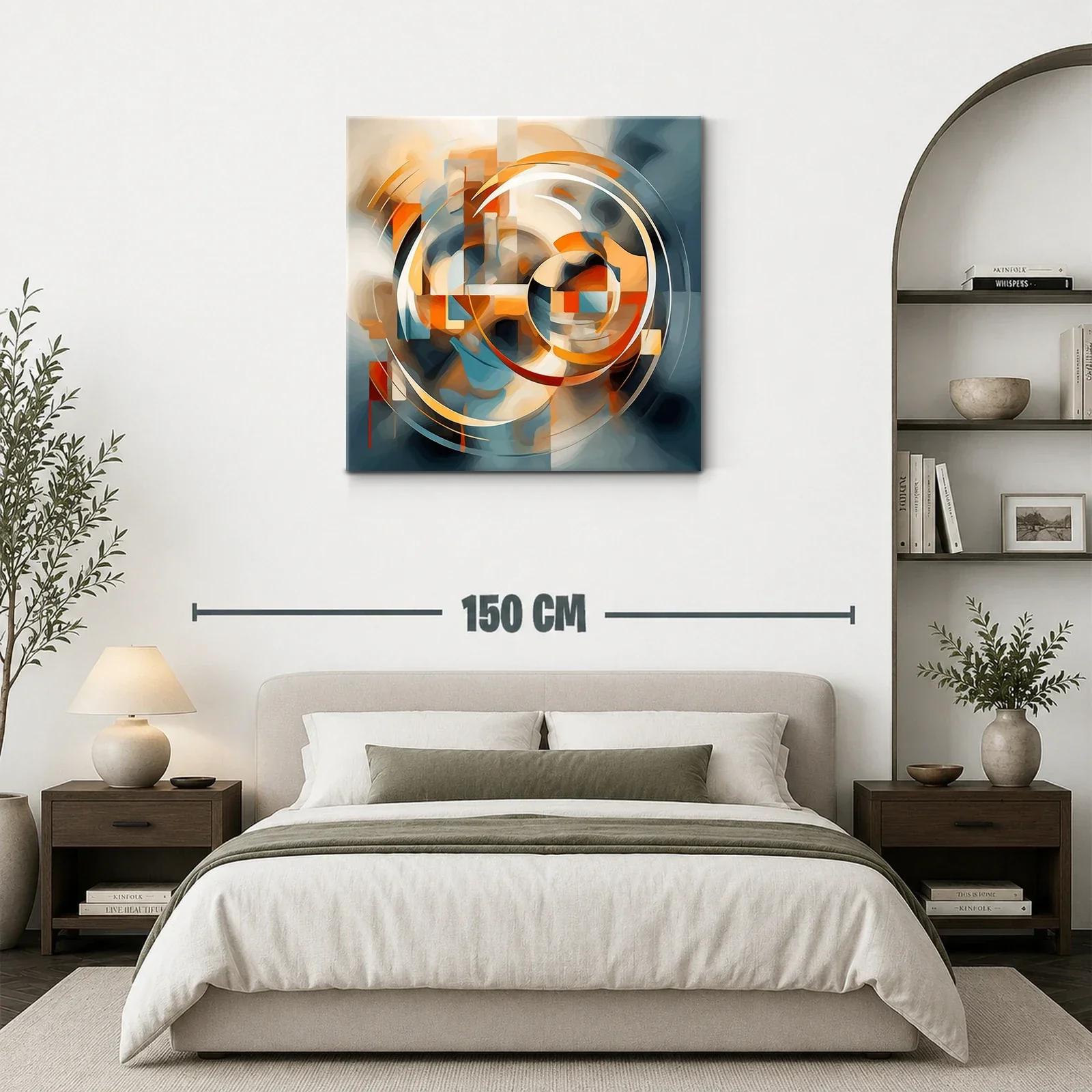 Composición abstracta con formas circulares y tonos cálidos — miniatura 3