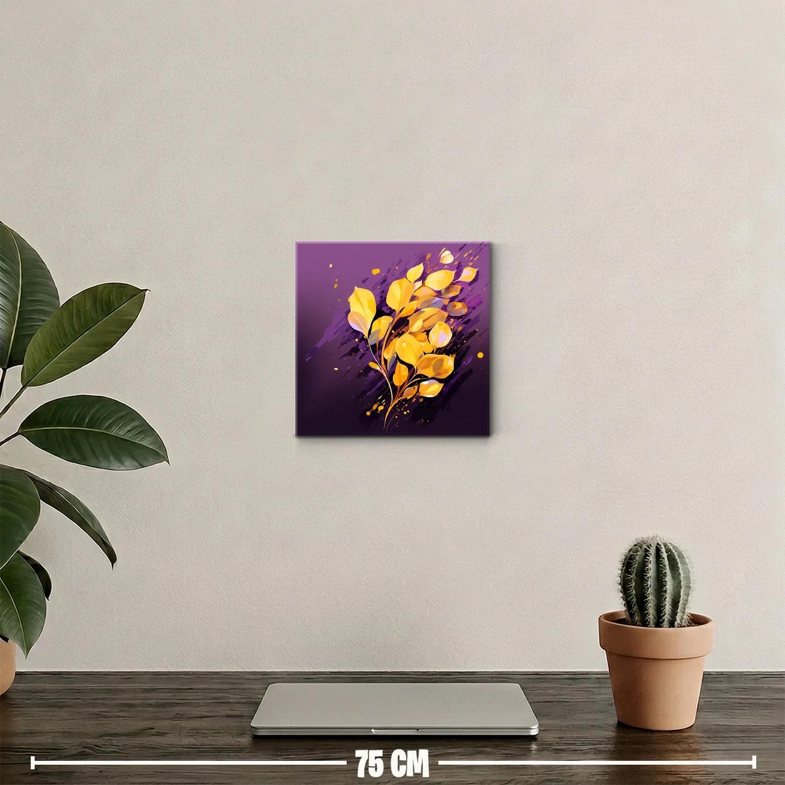 Ramo dorado sobre fondo púrpura elegante y vibrante — miniatura 2