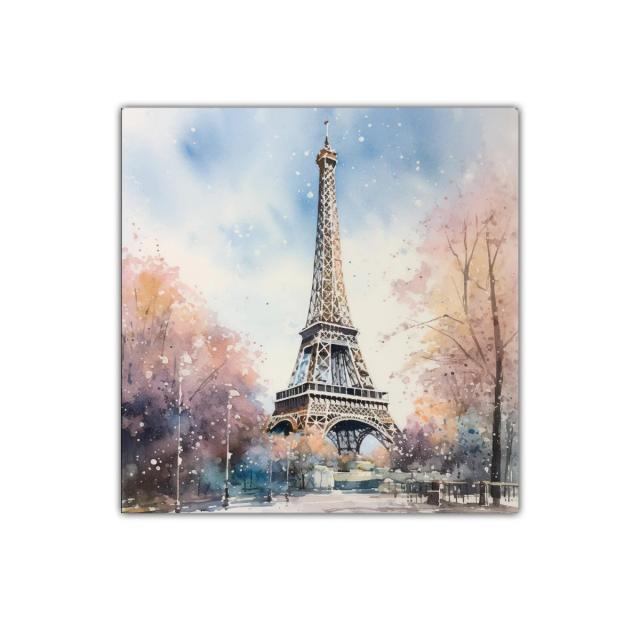 Encantadora vista de la Torre Eiffel entre árboles otoñales