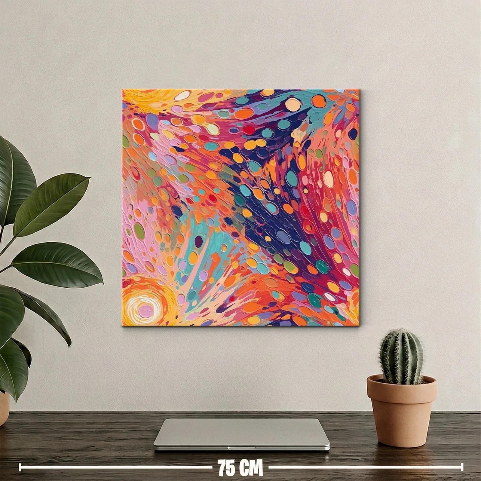 Cuadro vibrante con formas abstractas en tonos cálidos — miniatura 2