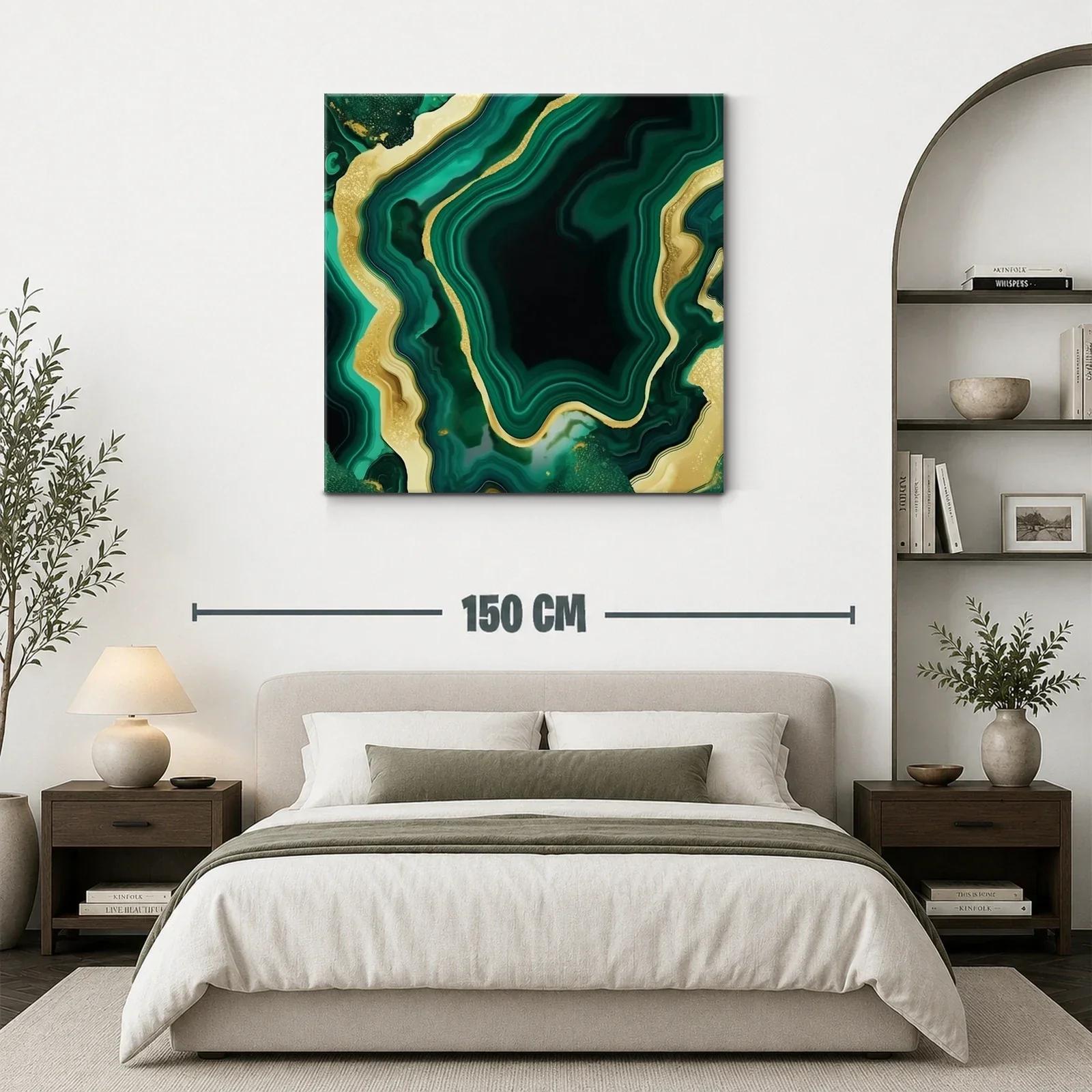Diseño abstracto en tonos verdes con detalles dorados — miniatura 3