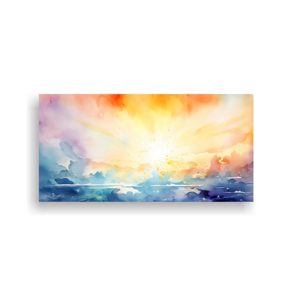 Cuadro cielo luminoso abstracto con resplandor amplio