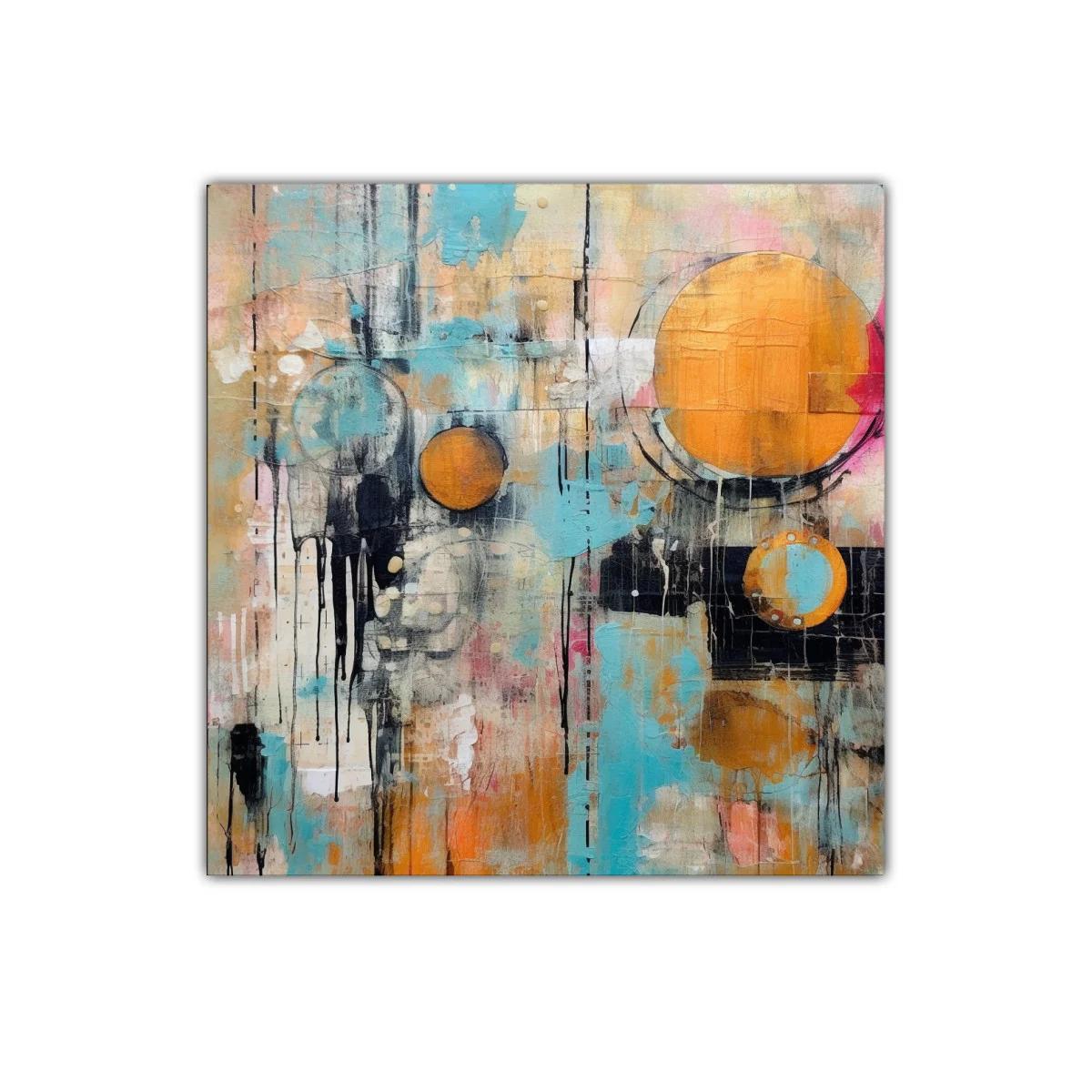 Composición abstracta con círculos naranjas y tonos pastel — miniatura 1