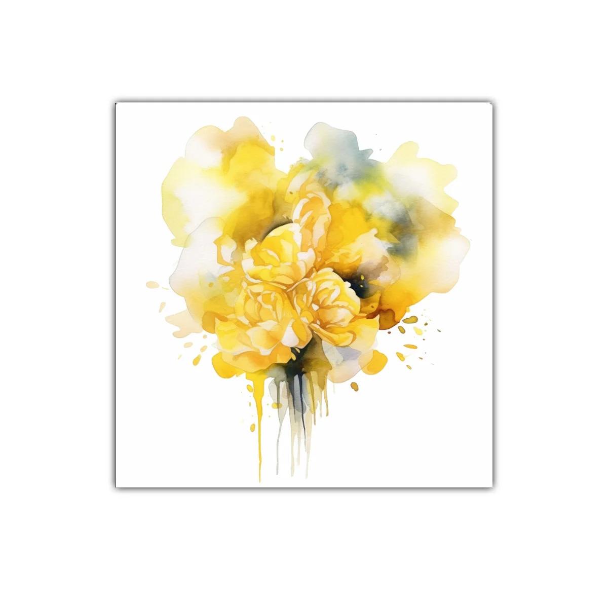 Cuadro decorativo flores amarillas en acuarela moderna — imagen principal