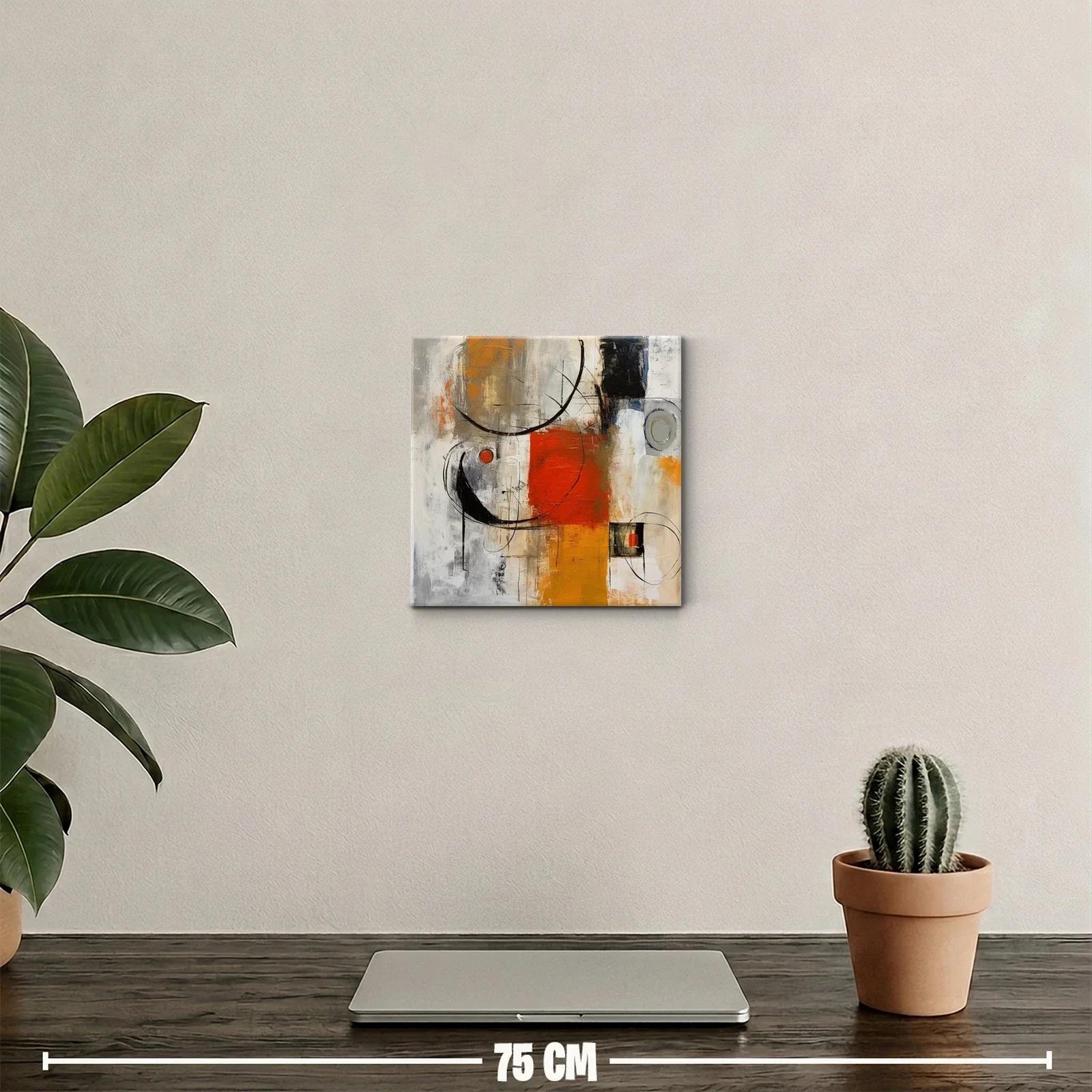 Composición abstracta en tonos naranja y negro — miniatura 2